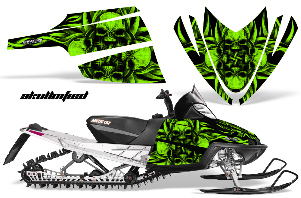 Arctic Cat M Series CrossFire Graphics Kit Skullcified Flat Green